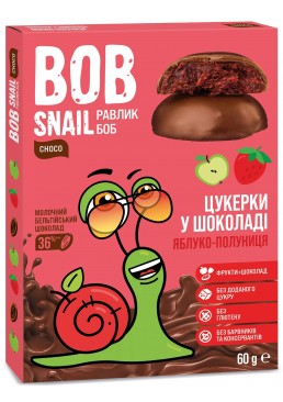 Конфеты в молочном шоколаде Bob Snail Яблочно-клубничные, 60 г 